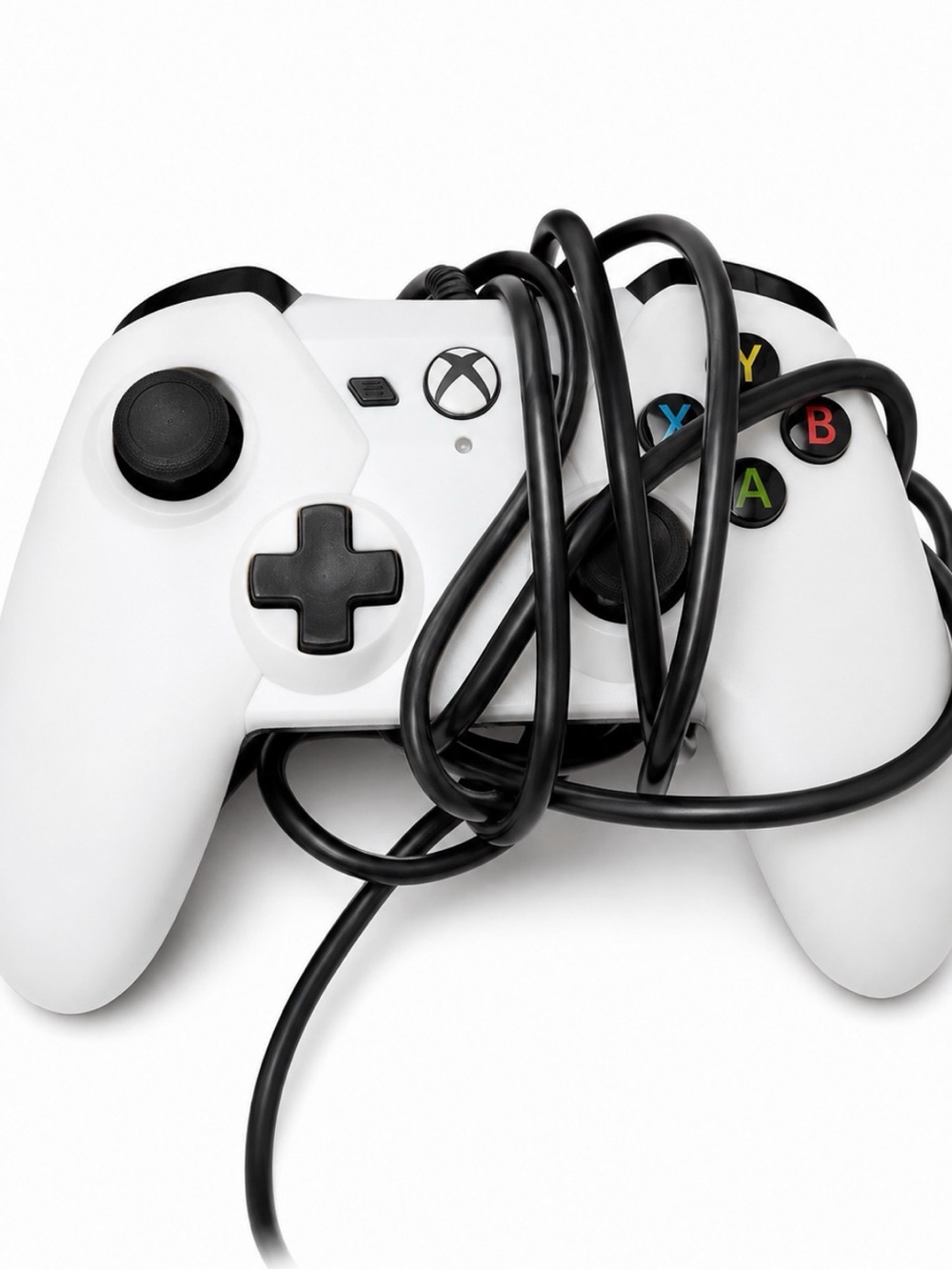 White Wired Gaming Controller with Familiar Button Layout
